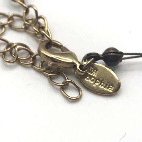 Lia Sophia Gold Tone Station 16” Necklace Tiger Eye Semi Precious Stones - Picture 8 of 8